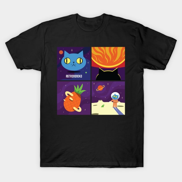 Astrononeko aventure T-Shirt by Clement